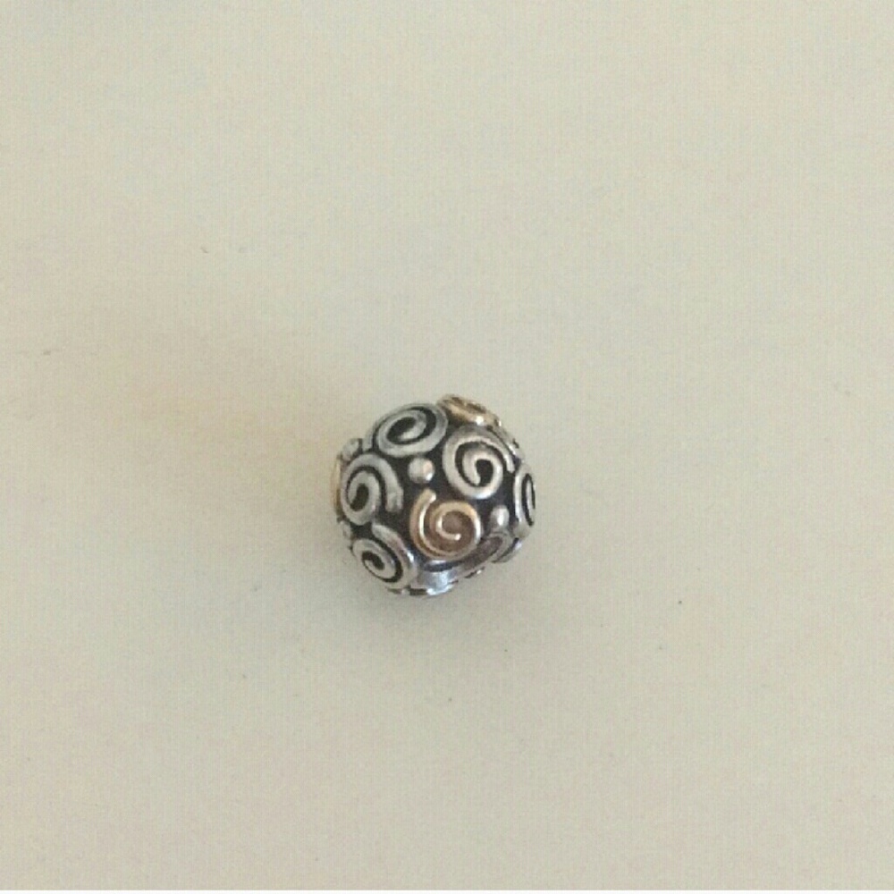 💯%Authentic Pandora 14k 2 toned spiral charm